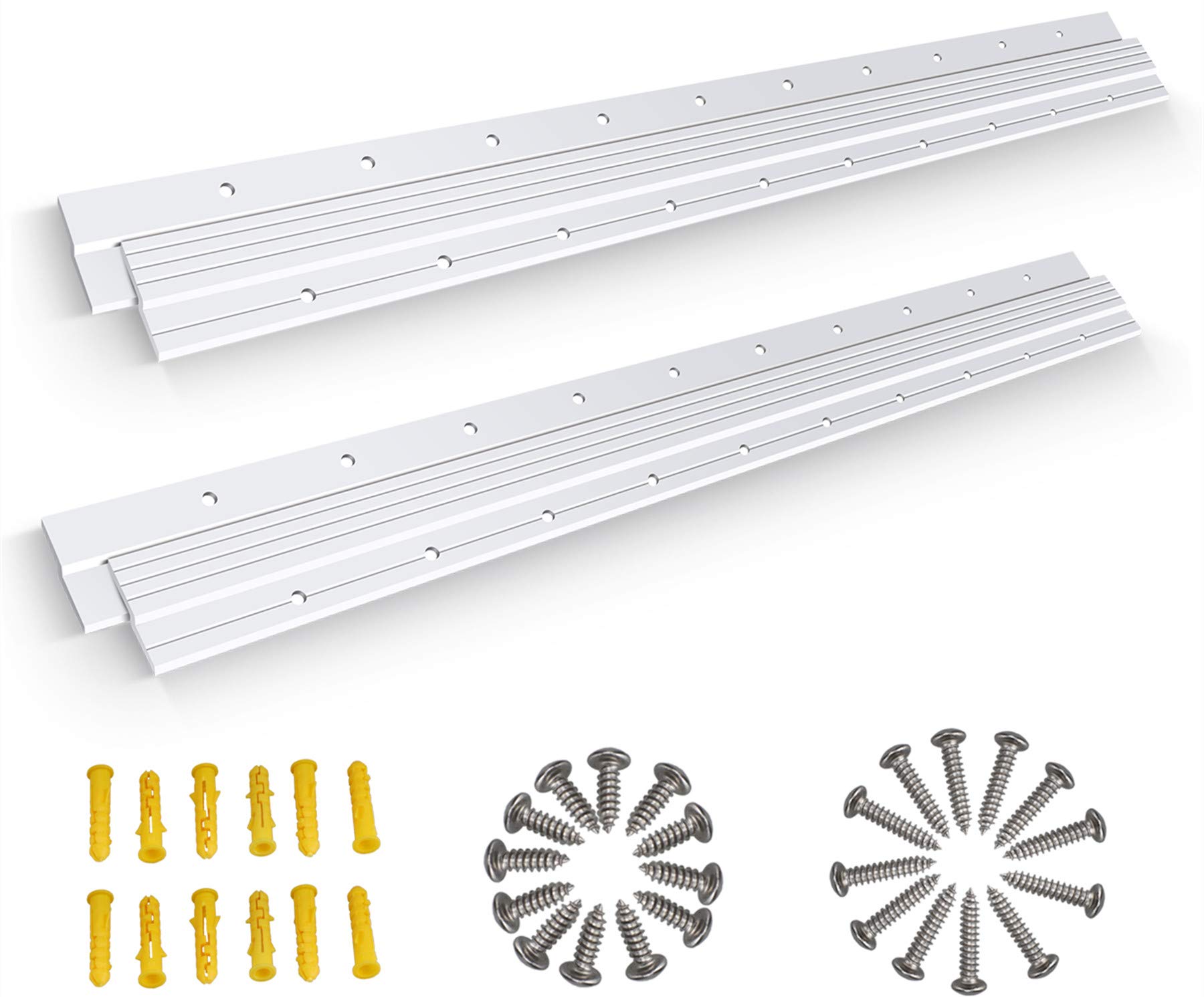 (30 inch) French Cleat, 2 Pairs Heavy Duty Aluminum Z Clips/Bar Hanger Interlocking Wall Mounting Bracket Hardware Kit for Hanging Mirrors, Picture, Shelf, Headboard, Cabinet, Whiteboard, Art, Frames — image 1