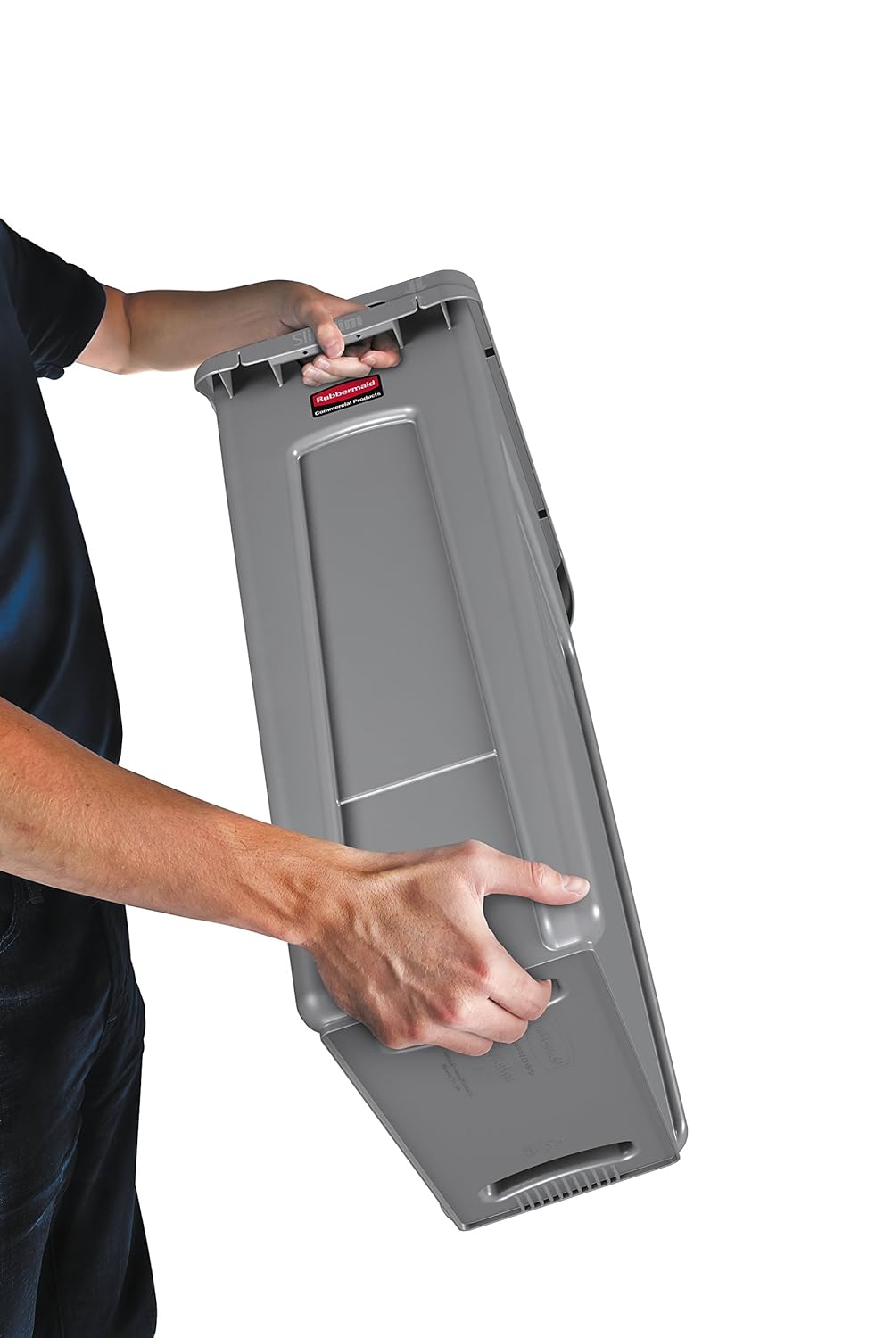 Rubbermaid Commercial Products Slim Jim Plastic Rectangular Trash/Garbage Can with Venting Channels, 16 Gallon, Blue (1971257): Industrial & Scientific