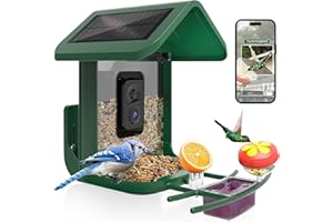 ONLYFLY Bird Feeder with Camera Solar Powered: Smart Camera Bird Feeder 2K Live Feed Cam for Backyard - AI Identify Auto Capture Bird Videos Pictures, 2.4GHz WiFi Bird Camera, Gifts for Birdlover Mom Dad