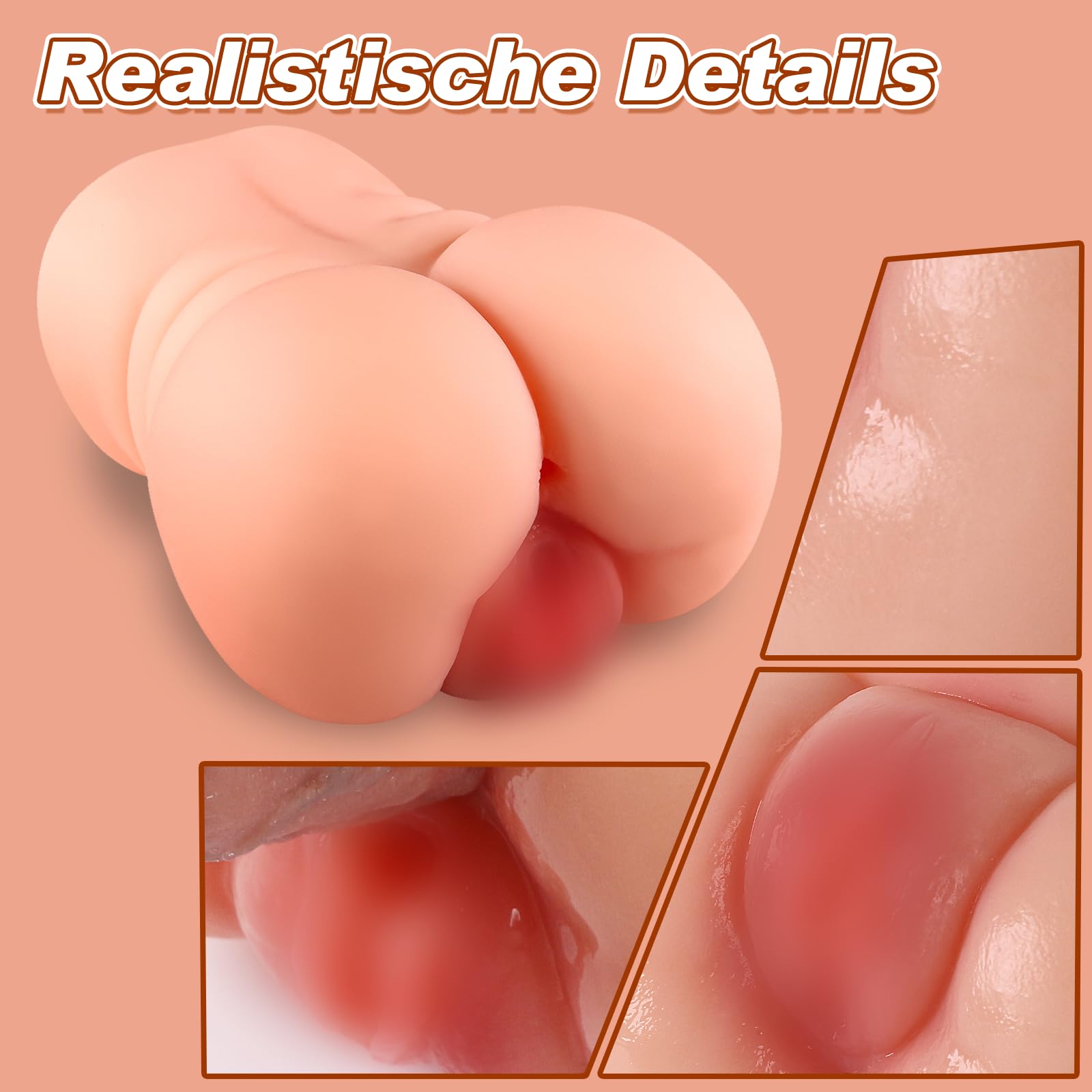 BBW Male Masturbator for Men – Double Channel 3D Vagina & Anal Masturbation Cup Adult Toys Pocket Pussy Penis Stimulation Stroker for Men Masterubaters(1.70LB)