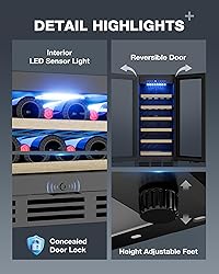 ICEVIVAL 15 Inch Wine Cooler Refrigerator, 28