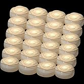 Aignis 24pcs Flameless LED Floating Candles, White Rose Plastic Tealight Battery Operated, 120+ Hours Glow Time, Cozy Light for Romantic Pool/Bathtub/Hot Bath/Wedding Centerpiece Decor(D2.83*H1.42)