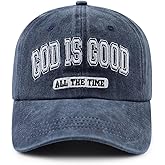 VIPCapz God is Good All The Time Hat for Men Women, Funny Adjustable Cotton Embroidered Jesus Christian Faith Baseball Cap