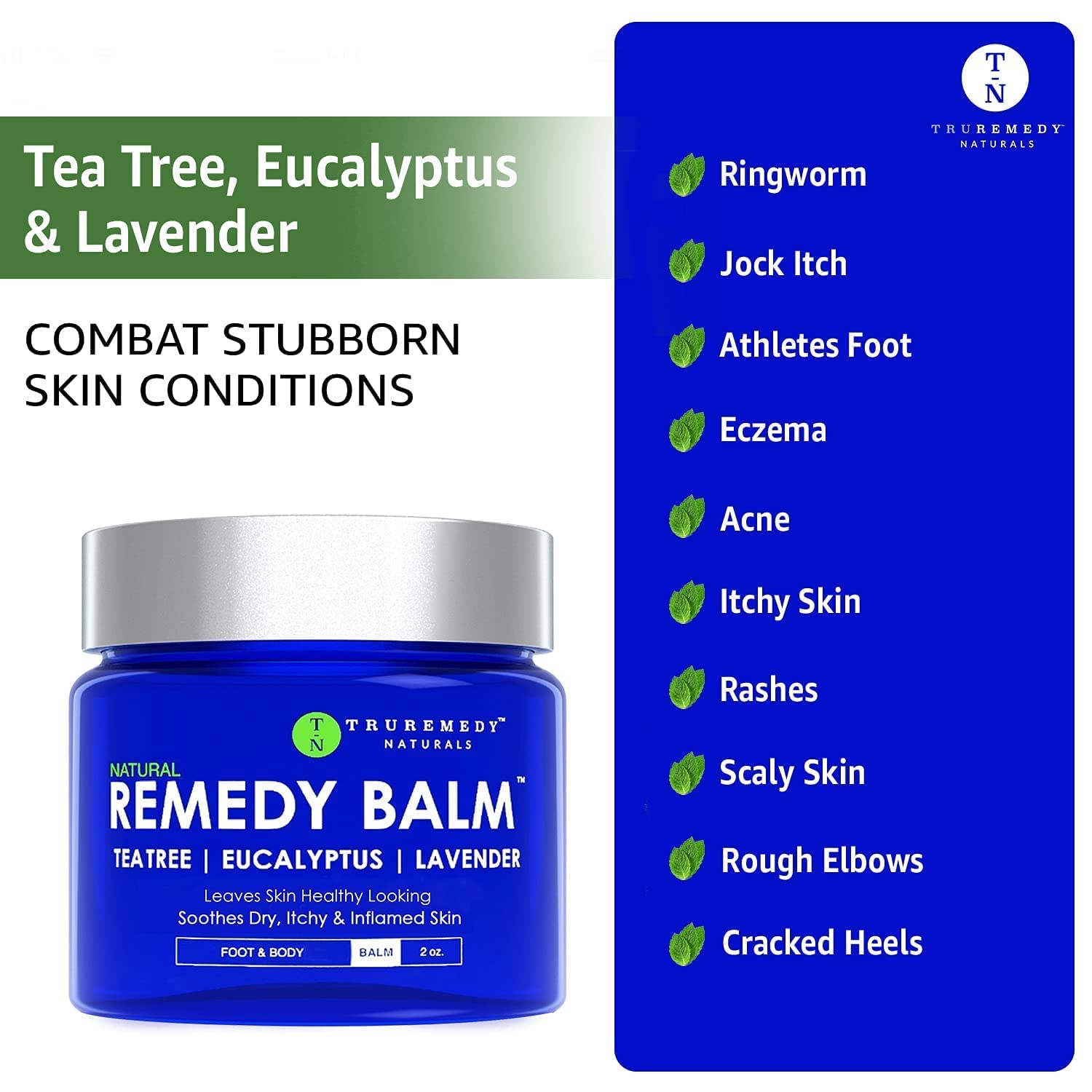 Remedy Tea Tree Oil Balm & Body Wash Bundle | Helps Body Odor, Athlete's Foot, Jock Itch, Ringworm, Yeast Infections, Skin Irritations, Eczema, Rashes for Women/Men | 100% Natural Tea Tree Mint & Aloe