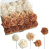 Lookein Artificial Flowers Box Set 5 Style Flowers for DIY Wedding Decoration Bouquet Table Centerpieces Aisle Arch Flower Decoration Bridal Shower Party Home Decor, Charming Terracotta