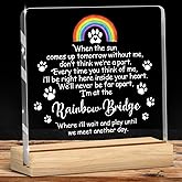 Pet Memorial Gifts,Rainbow Bridge Dog Memorial Gifts， Sympathy Gift for Loss of Dog Cat, Pet Memorial Acrylic Rainbow Bridge Decorations Condolences Gifts for Pet Loss Remembrance Keepsake A02