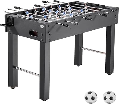 Table de Baby-Foot de Taille Standard de 121,2 cm, Jeu Football de Table Intérieur, Kit Complet avec 2 Balles, Tableau de Score et 2 Porte-gobelets, pour Maison, Famille, Salle de Jeux, Bar