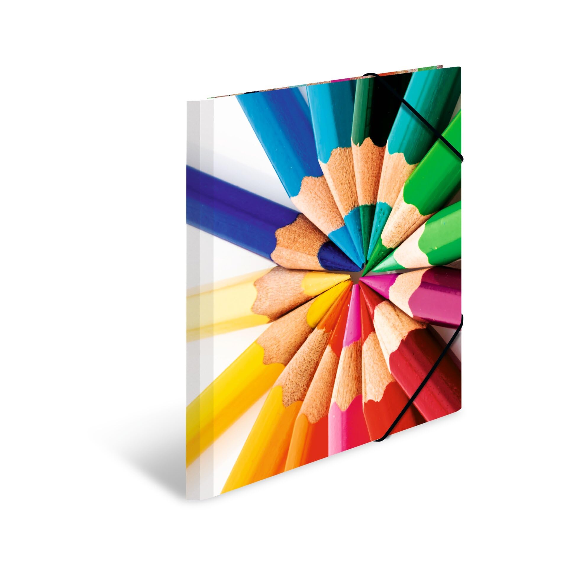 HERMA 19231 Portfolio Folder DIN A3 Impressions Pens, Set of 3, Sturdy Cardboard, Organiser Folder with Printed Inner Flaps and Elastic Band, Document Folder for Children, Boys and Girls