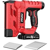 POPULO 20V Nail Gun Battery Powered, 18 Gauge 2 In 1 Cordless Brad Nailer Stapler for Carpentry and Upholstery, Electric Staple Gun Includes a 2.0Ah Battery, Charger, 1600 Pcs Staples and Nails