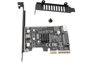 Gugxiom PH6602 PCIe to USB 3.2 Gen 2x2 Expansion Card, 20Gbps Type E Key A Front Header Adapter, Internal Type C Converter wi