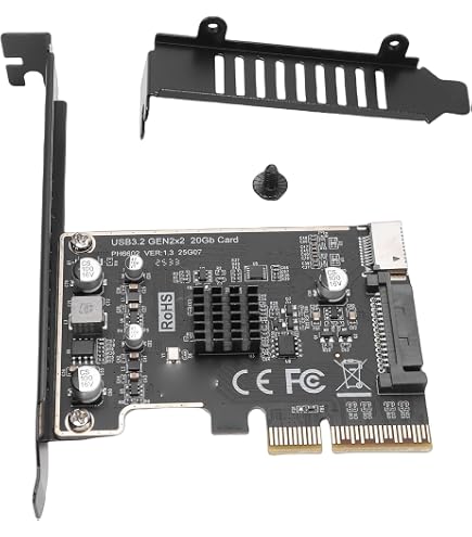 Cablecc Adattatore USB 3.2 Gen2 Type-E 20Gbps Da Scheda Madre A PCI-E 4X Per Desktop PC