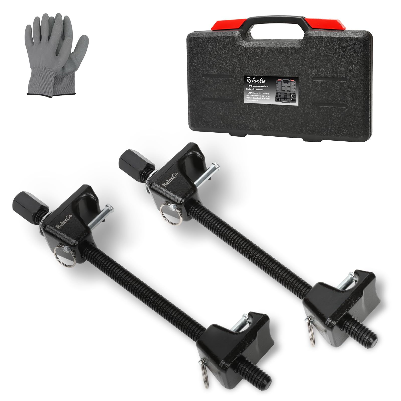 Photo 1 of ReluxGo Macpherson Strut Spring Compressor Tool, 2PCS Heavy-Duty Coil Spring Compressor Automotive with Locking Pins 13/16" Socket 1/2" Drive to Compress The Coil Spring