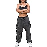 Thaluta Women's Loose Harem Lounge Pants with Pockets Yoga Cotton Elastic Waist Joggers Baggy Trousers