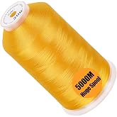 New brothread 5000M Huge Spool Embroidery Machine Thread - Harvest Gold | Single Spool, 40WT, Polyester, 5000M/5500YD for Commercial Machines, Use a Thread Stand to Work with Home Embroidery Machine