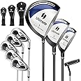 Tangkula 9/10 Pieces Men's Complete Golf Clubs Set Right Hand, Includes 460cc Alloy #1 Driver & #3 Fairway Wood & #4 Hybrid & #6/#7/#8/#9/#P Irons & Putter, Golf Club Set