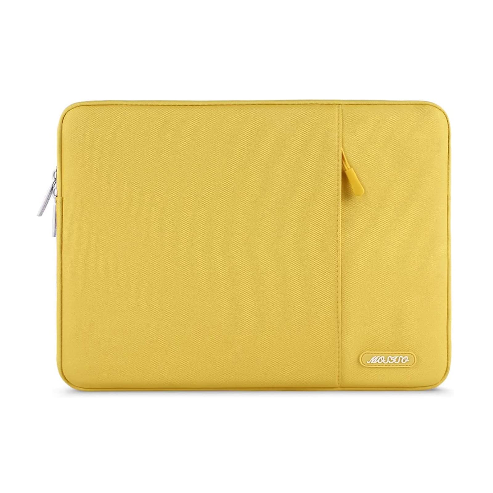 MOSISO Laptop Case 13.3 inch, 13-13.3 inch Laptop Sleeve Compatible with MacBook Air/Pro 13/Pro 14 M5 M4 M3 M2 M1, HP Dell ASUS Lenovo,Polyester Vertical Computer Sleeve Bag with Pocket, Yellow