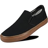 Men's Sneakers Classic Low Top Slip On Shoes Wide Canvas Skate Loafers Sneakers with Soft Insole Causal Dress Shoes for Men Comfortable Walking Shoes Slip on Sneakers for Men