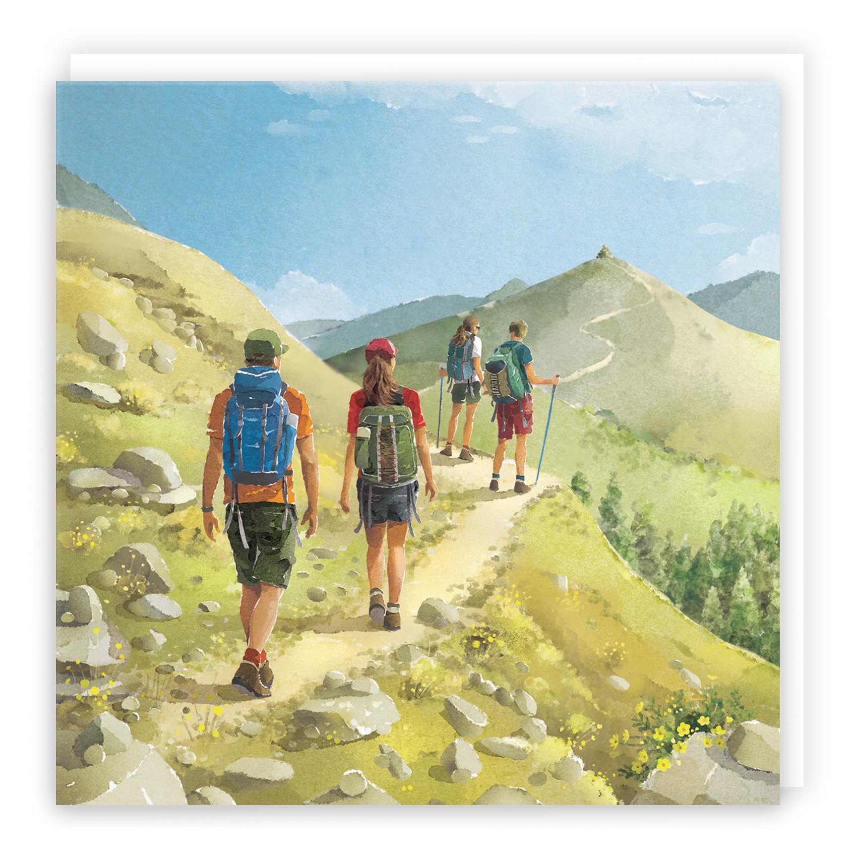 Hunts England - Walking Fun Blank Card For Him, Her - Milo's Gallery - Walkers Any Occasion Card - Blank Any Occasion Card - All Occasions Card For Hiking Fans - For Boys, Girls, Men, Women