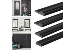 Yefanxi Flexible Chair Rail Panel Molding Finish Trim ，10FT*1.1IN Peel and Stick Black Self-Adhesive DIY Wall Molding Trim for Frame,Home Decoration & Wall Protection