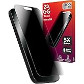 ZAGG Glass Elite Privacy 360 Screen Protector for iPhone 16/15 – 4-Way Privacy, Ultra-Strong Tempered Glass, 5X Stronger, Smudge-Resistant, Easy Install, Recycled Content