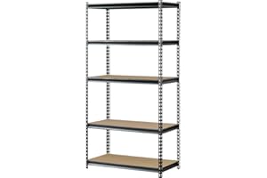 Muscle Rack UR361872PB5PAZ-SV Silver Vein Steel Storage Rack, 5 Adjustable Shelves, 4000 lb. Capacity, 72" Height x 36" Width x 18" Depth