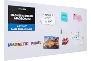 DLDIRECT Diamond Life Magnetic Board - Memo & Vision Board for Home, Office, and Classroom - Magnet Board for Kids - Pre-drilled Mounting Screws Included (White 24"x48")