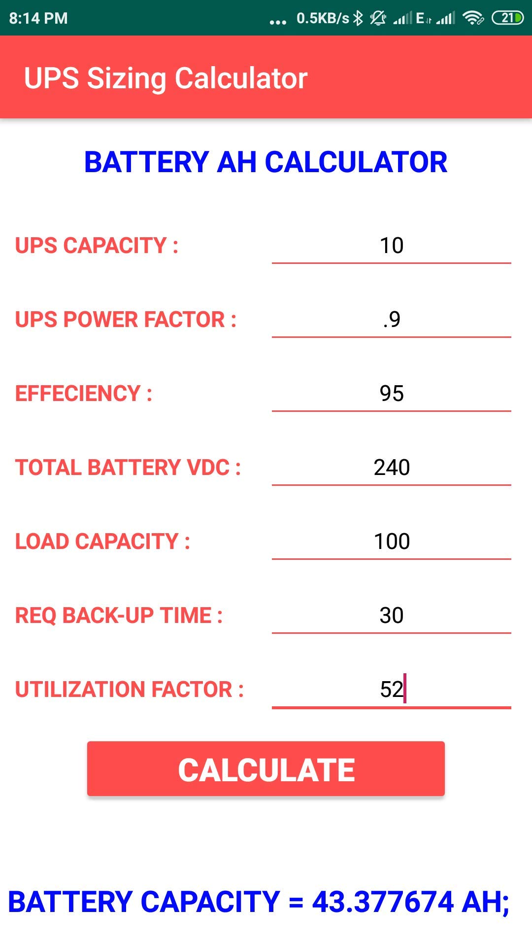 UPS Inverter Battery Backup Time Calculator TOTALAmazon.inAppstore