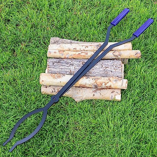 40" Heavy Duty Fire Tongs Firewood Grabber Tool with Scissor Shape