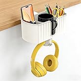 AUDHEID 4-in-1 Desk Organizer, Desk Cup Holder with Headphone Hanger Detachable Pen Holder Charger Holder Desktop Storage Box Office & PC Gaming Accessories