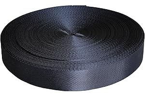 MONIDOOR Nylon Webbing 0.75 Inch 1 Inch 1.5 Inch 20 Yards 24 Yards 48 Yards 96 Yards Durable Flat Nylon Webbing Strap for Backpack,Cargo Strap,Pet Leash or Collar,Gardening,Craft