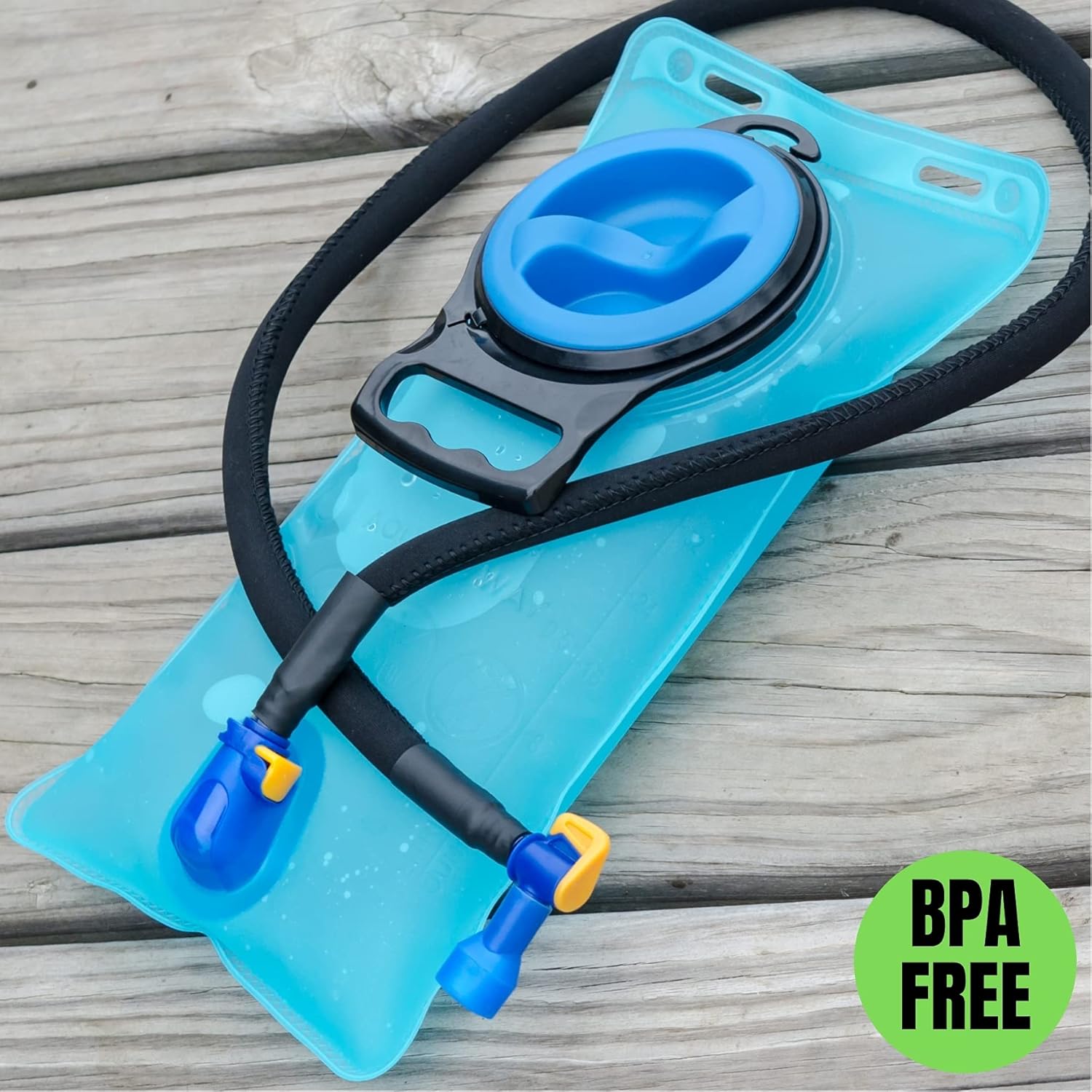 Aquatic Way Hydration Bladder Water Reservoir, Bicycling Hiking Camping Backpack. Small. BPA Free. Easy Clean Large Opening, Quick Release Insulated Tube & Shutoff Valve (Blue 1.5L 1.5 Liter 50 oz) : Sports & Outdoors