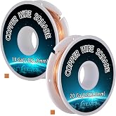 Square Copper Wire Dual Gauge - 20Ga &amp; 18Ga Soft Craft Wire for Ring Making &amp; Pendants (30ft Each)