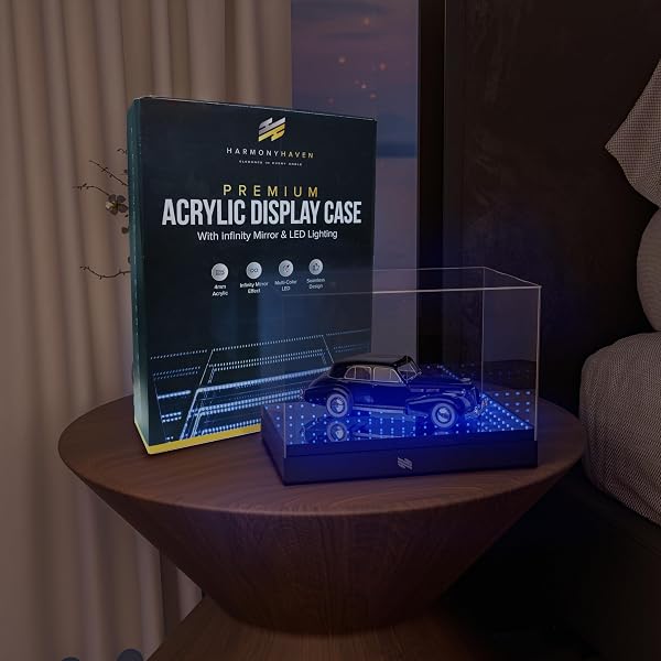 HARMONYHAVEN PREMIUM ACRYLIC DISPLAY CASE WITH INFINITY MIRROR...