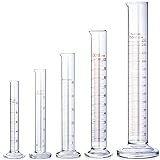 Copkim 5 Pcs Glass Graduated Cylinder Metric Scale
