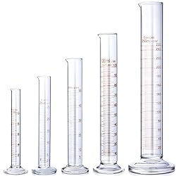 Copkim 5 Pcs Glass Graduated Cylinder Metric Scale
