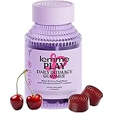 Lemme Play Daily Intimacy Gummies for Women and Men w/Clinically-Studied S7 Nitric Oxide Complex for Healthy Blood Flow, Maca Root, Goat Weed - Cherry Flavored (60 Count)
