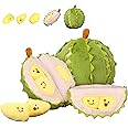 CHDBLOCK Creative Detachable Durian Plush Toy, Fruit Durian Plush Toy, Decompression Durian Toy, Durian Plush Pillow, Cute Peeling Durian Plush Doll (Musang King-11.81 in)