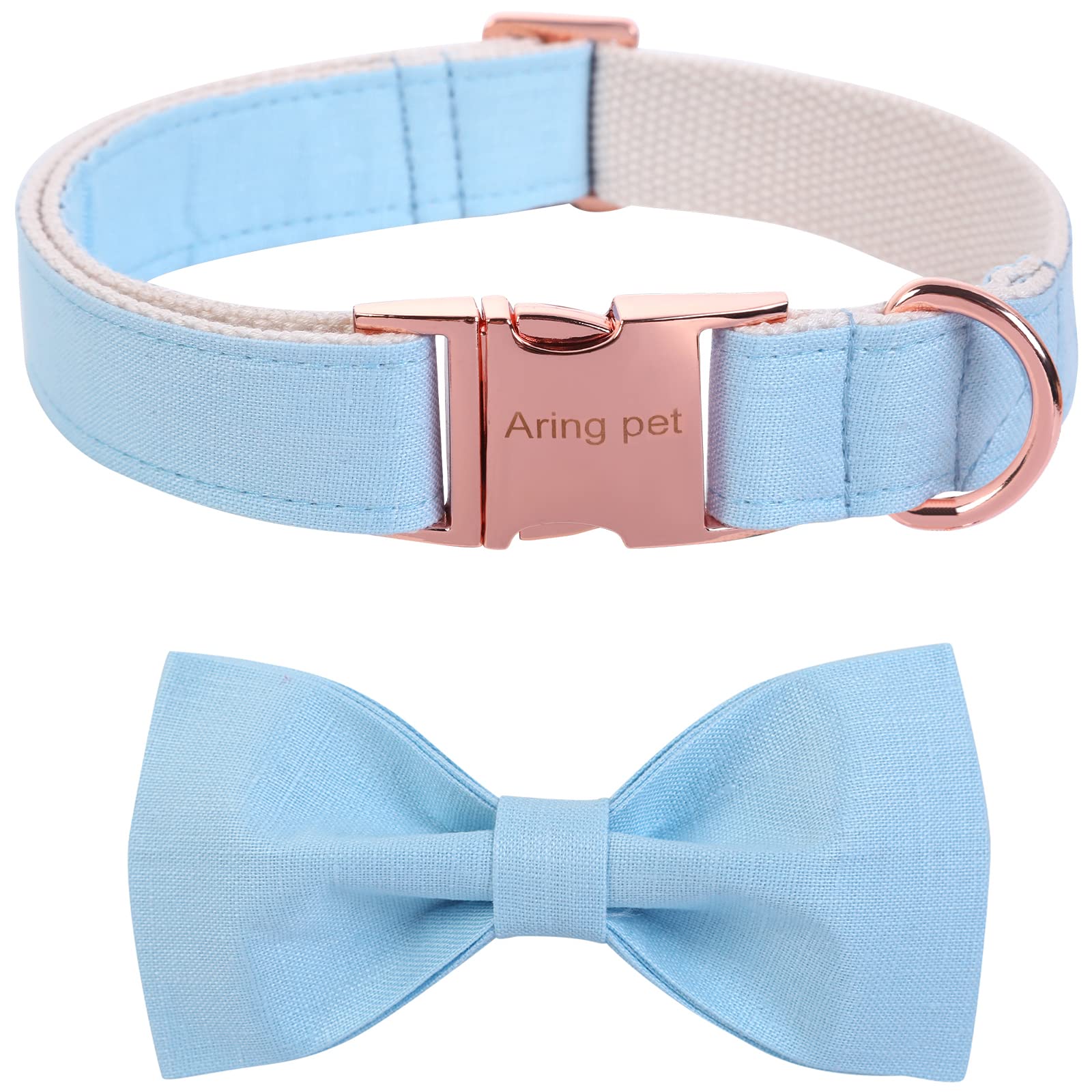 ARING PET Dog Collar, Fancy Blue Bowtie Dog Collars, Adjustable Wedding Dog Collar Bow with Metal Buckle for Small Medium Large Boy and Girl Dogs — image 1