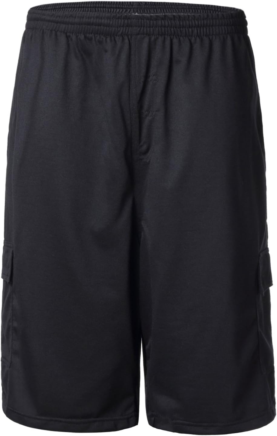 Greatrees Men's Big & Tall Elastic Waist Fleece Cargo Shorts