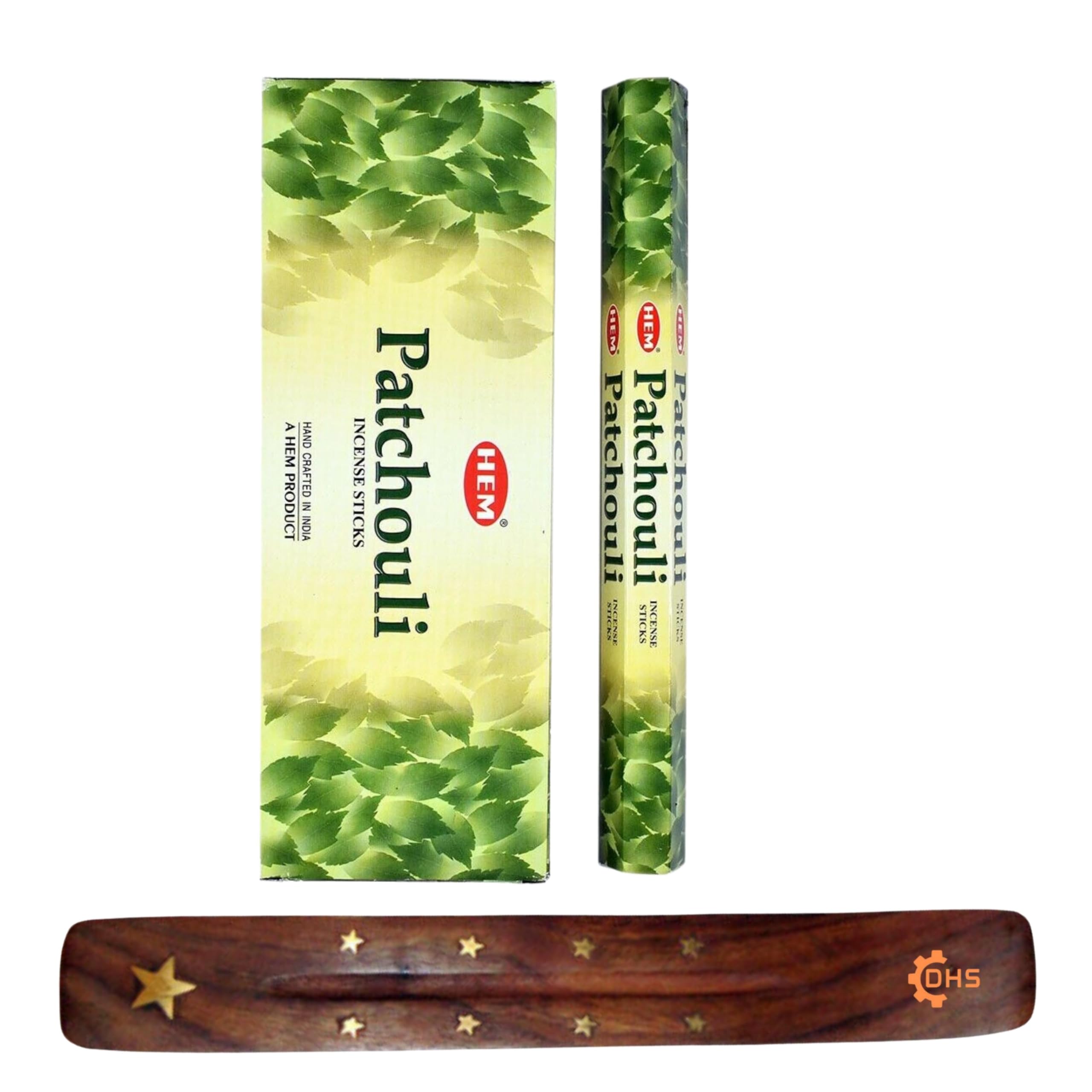 HEM Incense sticks PATCHOULI Pack of 6 with DHS incense stick holder for Aromatherapy, Incense Spa, Yoga, Meditation, Healing, Spirituality and Relaxation…
