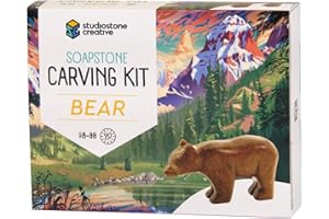 STUDIOSTONE CREATIVE DIY Arts & Crafts Carving Kit Kids Adults Bear Sculpture Soapstone