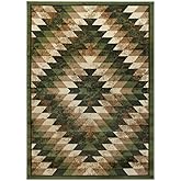 Masada Rugs, Stephanie Collection Area Rug Southwest Native American Distressed Design 1106 Green Brown Beige (6 Feet X 9 Fee