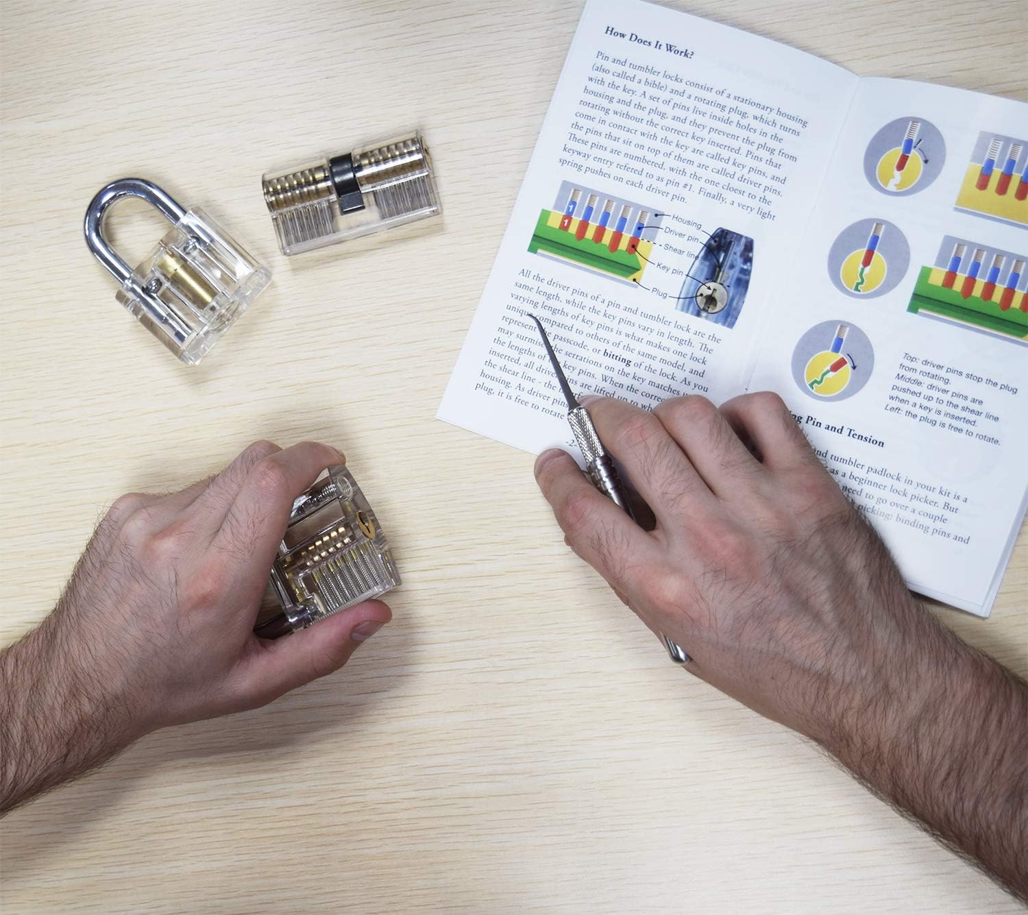 Practice Lock Set, 6 Transparent Locks for Lock Picking Practice ...