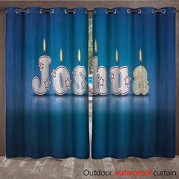 Amazon Com Joshua Outdoor Door Curtain Festive Font Design