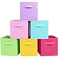 ShellKingdom Foldable Fabric Storage Cubes And Cloth Organizer Drawer For Closet And Toys, 6 Pack (6 Colors)