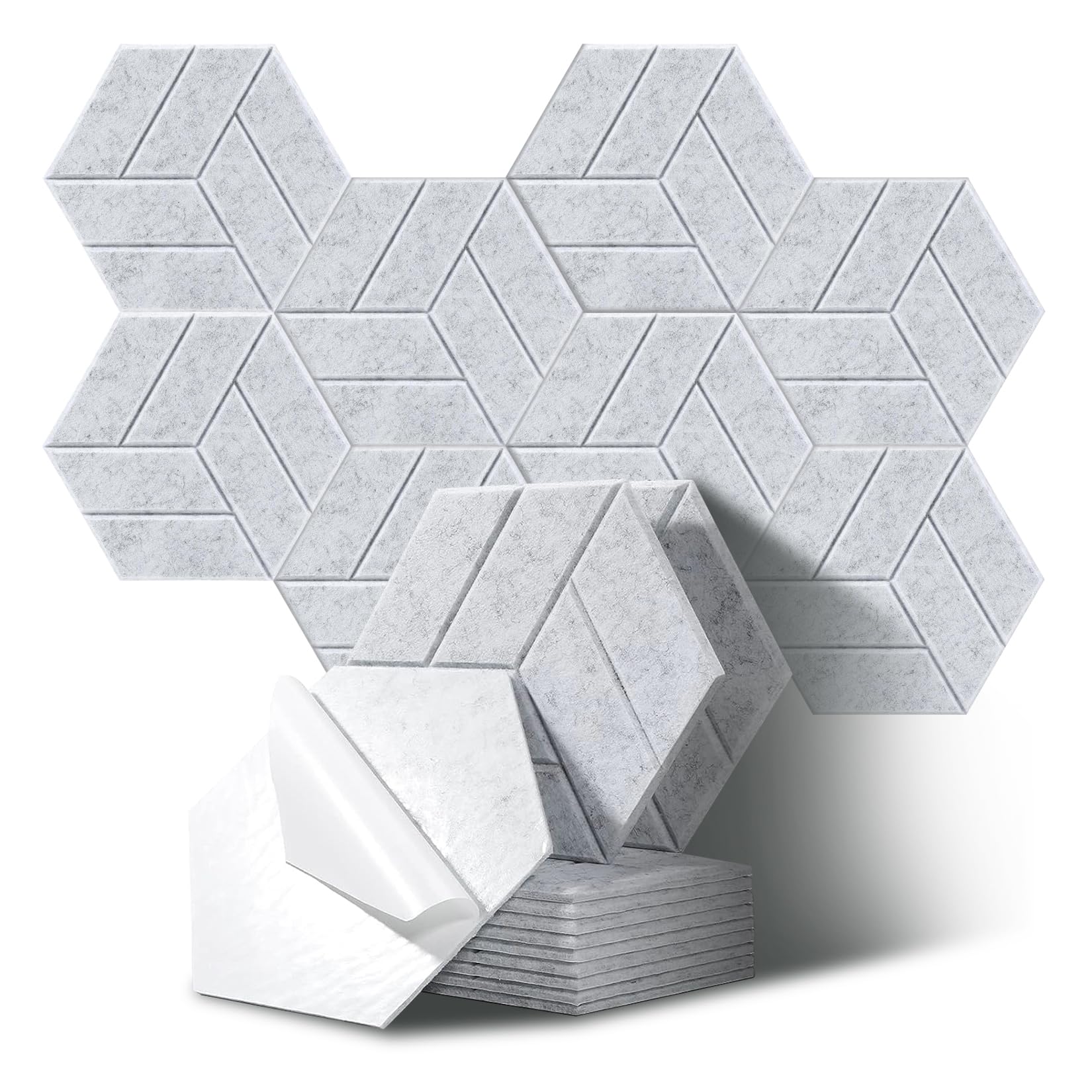 JurciCat 12 pieces Sound Proofing Panels Wall Panels Acoustic Panels Acoustic Wall Panelswall Sound Proofing For Sound Studio Office Studio Gaming Room (30cm/11.8inx26cm/10.2inx0.9cm/0.35in)