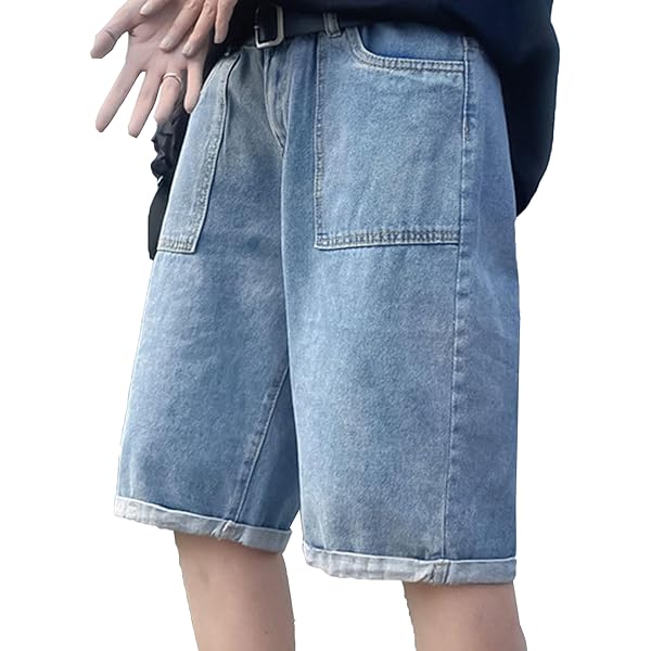 ROCXL Big Men's Denim Cargo Shorts Expandable Waist Size 46 to 70