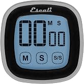 Escali Touch Screen LCD Display Digital Timer, Easy to Read and Touch Sensitive Controls Battery Saving, Black