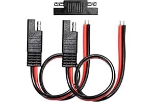 Quadafy 2 Pack 12 Gauge 2 Pin Quick-Disconnect Audiopipe Polarized Wire Harness with SAE Connectors - 12 Inch Heavy Duty Bullet Lead Cable (2 Pack 12 Gauge)