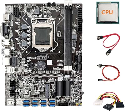Oikabio B75 ETH Mining Motherboard 8x PCIe USB CPU LGA1155 w/ Cables